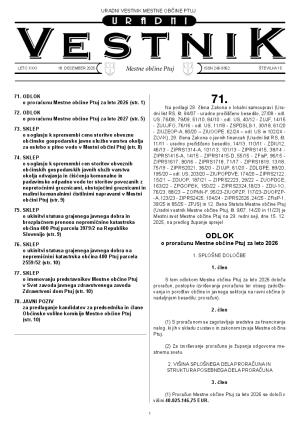 URADNI VESTNIK MESTNE OBČINE PTUJ, ŠT. 15/2025