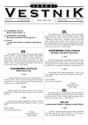 URADNI VESTNIK MESTNE OBČINE PTUJ, ŠT. 3/2026